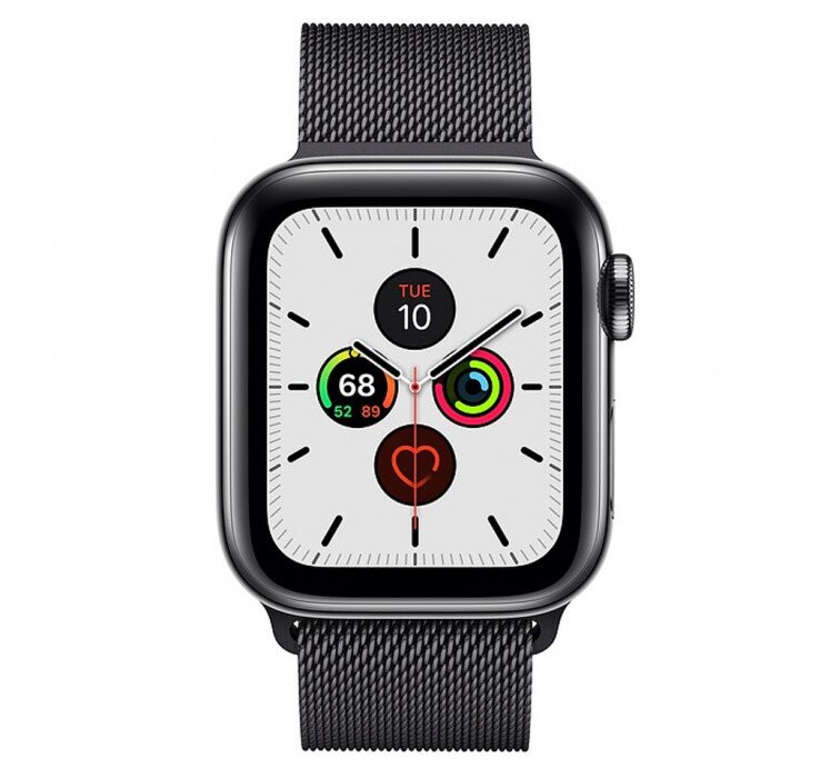 Apple Watch Series 5 LTE 40mm Space Black Steel w. Space Black Milanese Loop - Space Black Steel (MWWX2/MWX92)  Фото №0