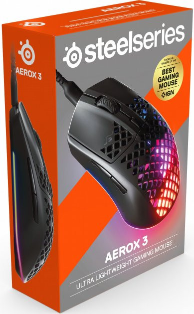 Миша SteelSeries Aerox 3 USB Black (62599)  Фото №1