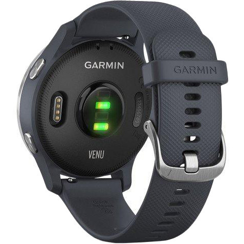 Спортивные часы Garmin Venu Silver Stainless Steel Bezel w. Granite Blue and Silicone B. (010-02173-01/03)  Фото №3