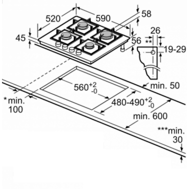 Варочная поверхность газовая Bosch PPP6A6B90  Фото №2