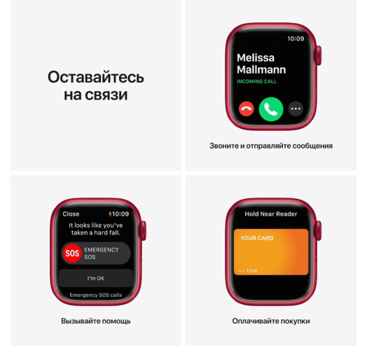 Смарт-годинник Apple Watch Series 7 GPS 41mm (PRODUCT)RED Aluminium Case with (PRODUCT)RED Sport Band (MKN23)  Фото №5