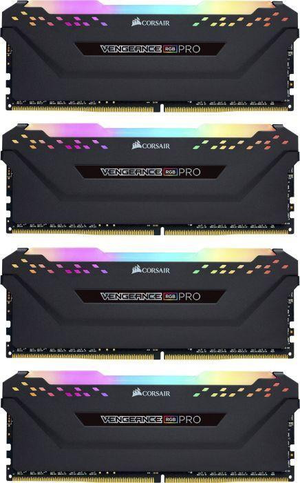 Память для настольных компьютеров Corsair 32 GB (4x8GB) DDR4 3600 MHz Vengeance RGB Pro Black (CMW32GX4M4D3600C18)  Фото №2