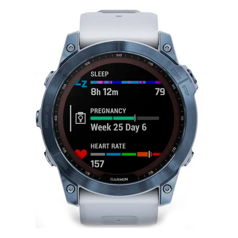 Смарт-часы Garmin Fenix ??7 Sчасы Garmin Fenix 7 Sapphire Solar Mineral Blue DLC Titanium with Whitestone Band (010-02540-24/25)  Фото №1