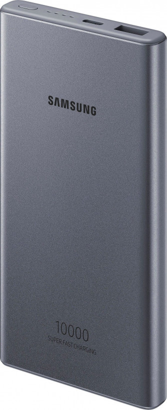 Внешний аккумулятор (павербанк) Samsung 10000mAh 25W dark grey (EB-P3300XJEGEU, EB-P3300XJRGRU)  Фото №1