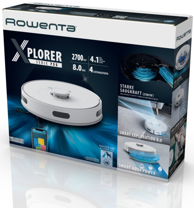 Робот-пилосос з вологим прибиранням Rowenta X-PLORER Serie 75 S RR8577WH  Фото №9