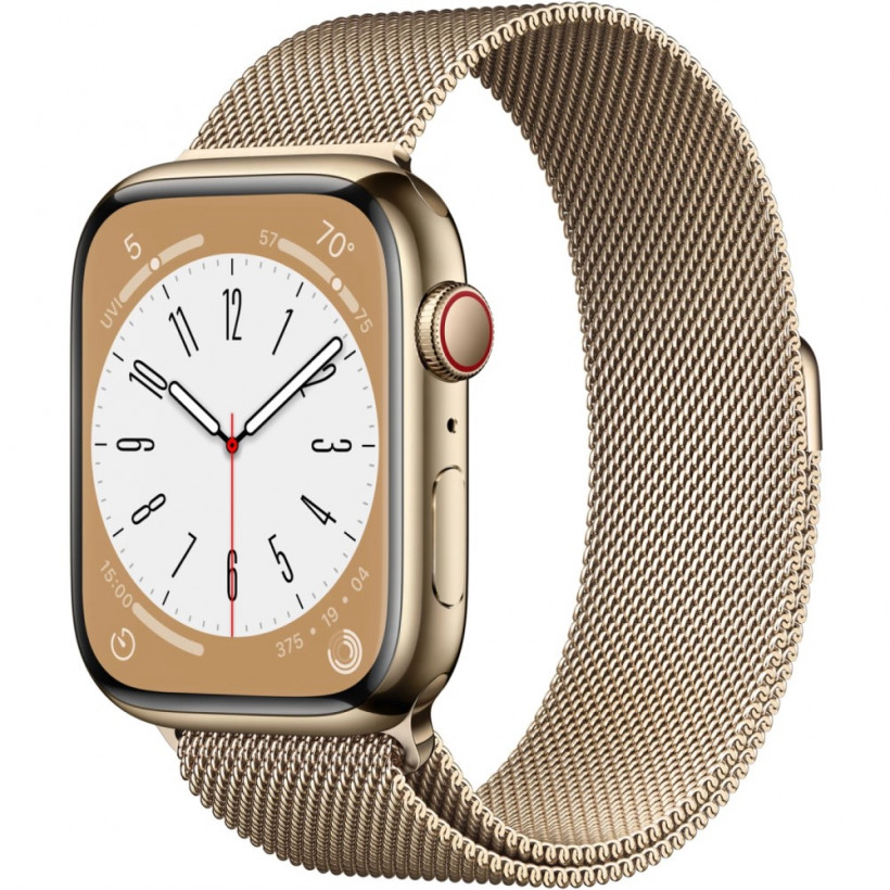 Смарт-годинник Apple Watch Series 8 GPS + Cellular 45mm Gold S. Steel Case w. Milanese Loop Gold (MNKP3/MNKQ3)  Фото №0