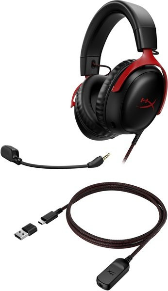 Наушники с микрофоном HyperX Cloud III Black/Red (727A9AA)  Фото №3